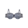 Plunging lace push-up demi bra set, grey - Plus Size - 2