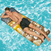 Inflatable floating lounge mat, 72" - Seashells - 2