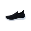 Mesh knit slip-on sneakers with rhinestones - Black - 3