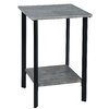 Two-tier, faux cement, square accent table
