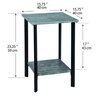 Two-tier, faux cement, square accent table - 3