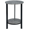 Two-tier, faux cement, round accent table