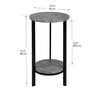 Two-tier, faux cement, round accent table - 3
