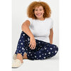 Charmour - Silky touch PJ pants - Straight leg - All over print - White hearts - Plus Size - 2