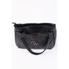 Faux leather shoulder bag with removable crossbody strap - Black - 7