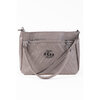 Faux leather shoulder bag with removable crossbody strap - Grey