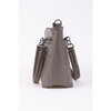 Faux leather shoulder bag with removable crossbody strap - Grey - 5