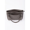 Faux leather shoulder bag with removable crossbody strap - Grey - 6