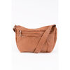 Triple zipper pocket medium crossbody bag - Tan