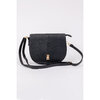 Textured faux-leather saddle cross-body bag