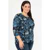 Paisley print blouse - Shades of blue - Plus Size