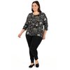 Paisley print blouse - Shades of grey - Plus Size