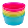 Plastic kids bowls in assorted colors, set of 8