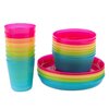 Plastic kids bowls in assorted colors, set of 8 - 2