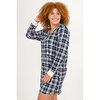 Ultra soft nightgown, pink & blue plaid - Plus Size - 3