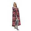 Flannel hooded throw blanket with sherpa reverse, 48"X65" - 2