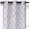 Jacquard curtain with metal grommets, 37"x84" - Textured diamonds - 2
