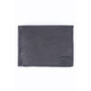 Leather RFID bifold wallet with side-flip wing and ID window