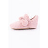 Women's ankle bootie plush slippers with pom poms - 3