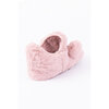 Women's ankle bootie plush slippers with pom poms - 4