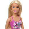 Mattel - Barbie - Poupée de plage, maillot de bain fleuri rose - 4