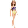 Mattel - Barbie - Poupée de plage, maillot de bain fleuri rose