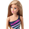 Mattel - Barbie - Poupée de plage, maillot de bain fleuri rose - 4
