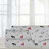 Holiday print microfiber sheet set - Enchanted forest in grey