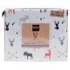 Holiday print microfiber sheet set - Enchanted forest in grey - 2