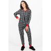 Women's one-piece fleece pyjama onesie - White buffalo plaid - 2