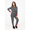 Women's one-piece fleece pyjama onesie - White buffalo plaid - 4