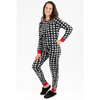 Women's one-piece fleece pyjama onesie - White buffalo plaid - 5