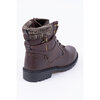 Knit collar lace-up hiking boots - 4