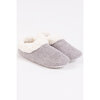 Knit slippers with sherpa lining - Grey - 2
