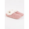 Knit slippers with sherpa lining - Pink - 2