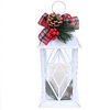 LED Christmas decoration lantern, with faux candle, white