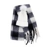 Knit beanie and buffalo plaid scarf gift set