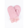 Microsuede mittens trimmed with faux fur