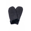 Women's microsuede mittens, black - 3