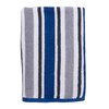 Contrasting stripes cotton bath towel - Blue - 2