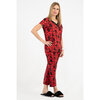 Silky touch capri PJ set with lace - Black roses - 2