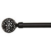 Henlé Pro - Telescopic curtain rod 28-48 in., in metal with dot-caged detail ball ends - 2