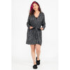 Silky touch long-sleeve wrap robe - Black snake