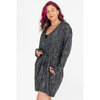 Silky touch long-sleeve wrap robe - Black snake - 2
