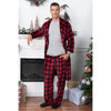 Pantalon pyjama en peluche super doux, carreaux rouge - 2