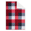 Oversized quilted throw with sherpa reverse, 50"x70" - Winter plaid - 2