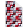Oversized quilted throw with sherpa reverse, 50"x70" - Plaid patchwork - 2