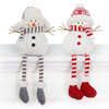 Danson - Christmas fabric sitting snowman with aviator hat - 2