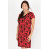 Silky touch short-sleeve sleepshirt with lace - Black roses - 2