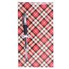 Hard cover memo pad with gel pen, 300 pages - Festive plaid
